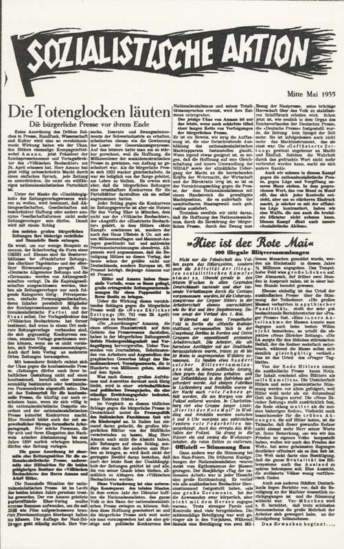 Im Exil für die konspirative Inlandsarbeit hergestelltes Parteiorgan der SPD